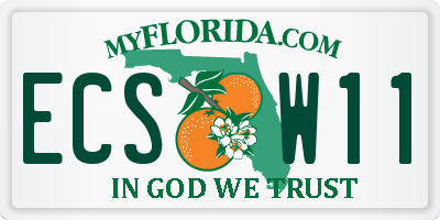 FL license plate ECSW11