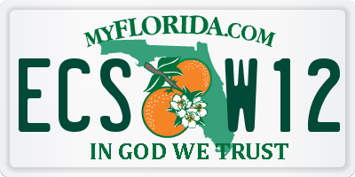 FL license plate ECSW12
