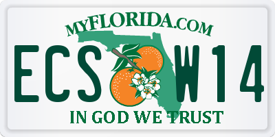 FL license plate ECSW14