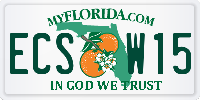 FL license plate ECSW15