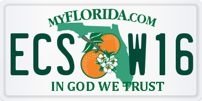 FL license plate ECSW16
