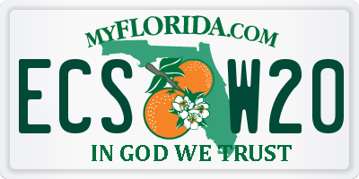 FL license plate ECSW20