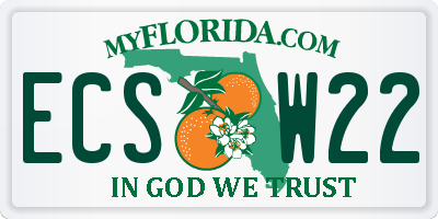 FL license plate ECSW22