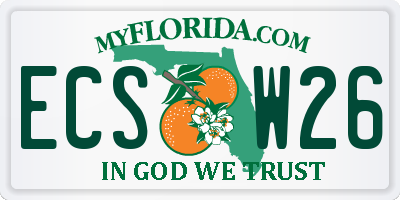 FL license plate ECSW26