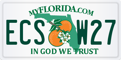 FL license plate ECSW27