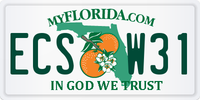 FL license plate ECSW31