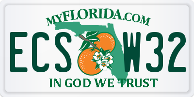 FL license plate ECSW32