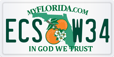 FL license plate ECSW34