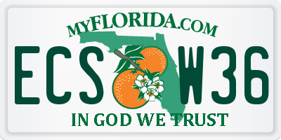 FL license plate ECSW36