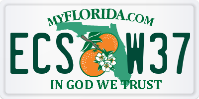 FL license plate ECSW37
