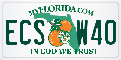 FL license plate ECSW40