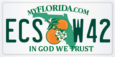FL license plate ECSW42