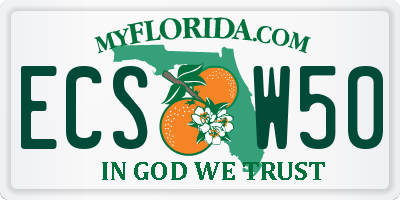 FL license plate ECSW50