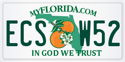 FL license plate ECSW52