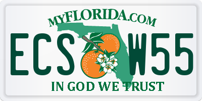 FL license plate ECSW55