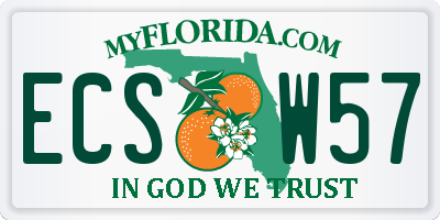 FL license plate ECSW57
