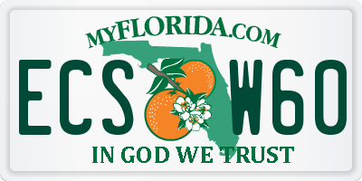 FL license plate ECSW60