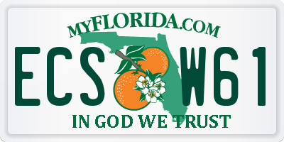FL license plate ECSW61