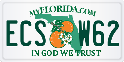 FL license plate ECSW62