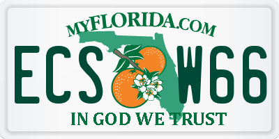 FL license plate ECSW66