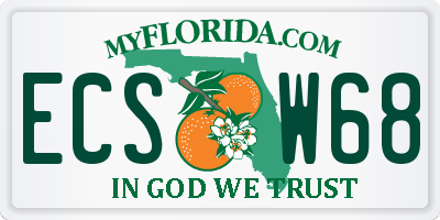 FL license plate ECSW68