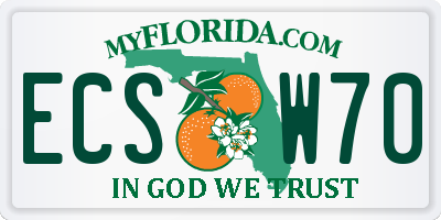 FL license plate ECSW70