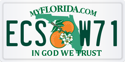 FL license plate ECSW71