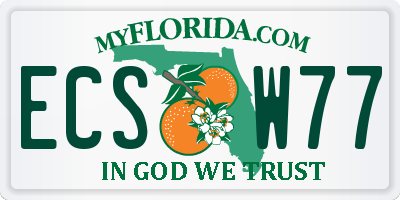 FL license plate ECSW77