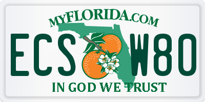 FL license plate ECSW80