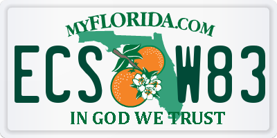 FL license plate ECSW83