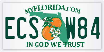 FL license plate ECSW84