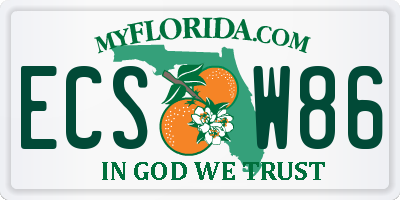 FL license plate ECSW86