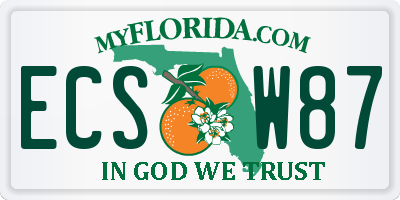 FL license plate ECSW87