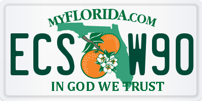 FL license plate ECSW90
