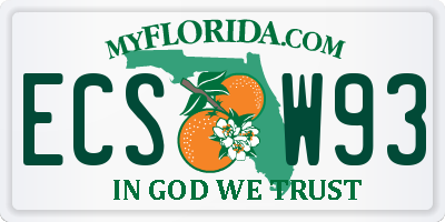 FL license plate ECSW93