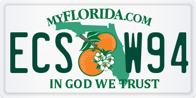 FL license plate ECSW94
