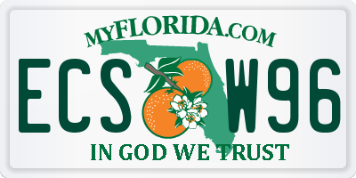 FL license plate ECSW96