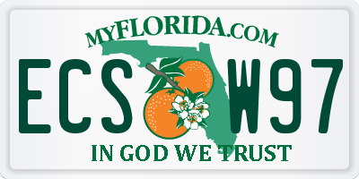 FL license plate ECSW97