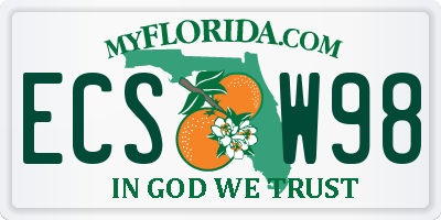 FL license plate ECSW98