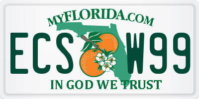 FL license plate ECSW99