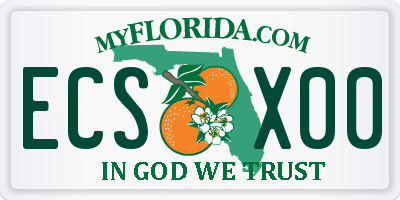 FL license plate ECSX00