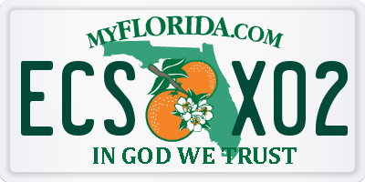 FL license plate ECSX02