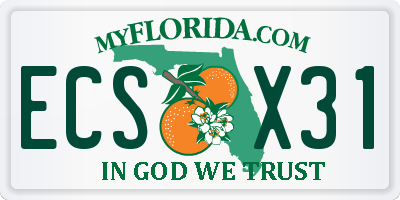 FL license plate ECSX31