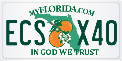 FL license plate ECSX40
