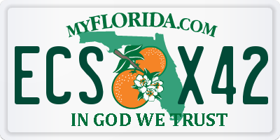 FL license plate ECSX42