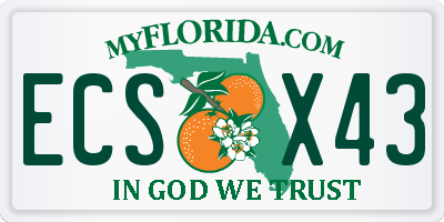 FL license plate ECSX43