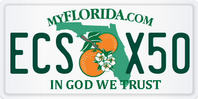 FL license plate ECSX50