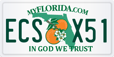 FL license plate ECSX51
