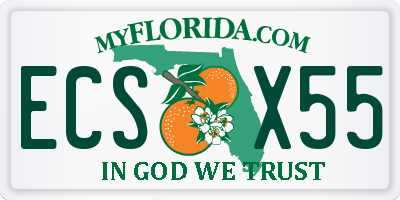 FL license plate ECSX55
