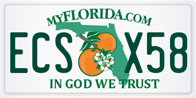 FL license plate ECSX58